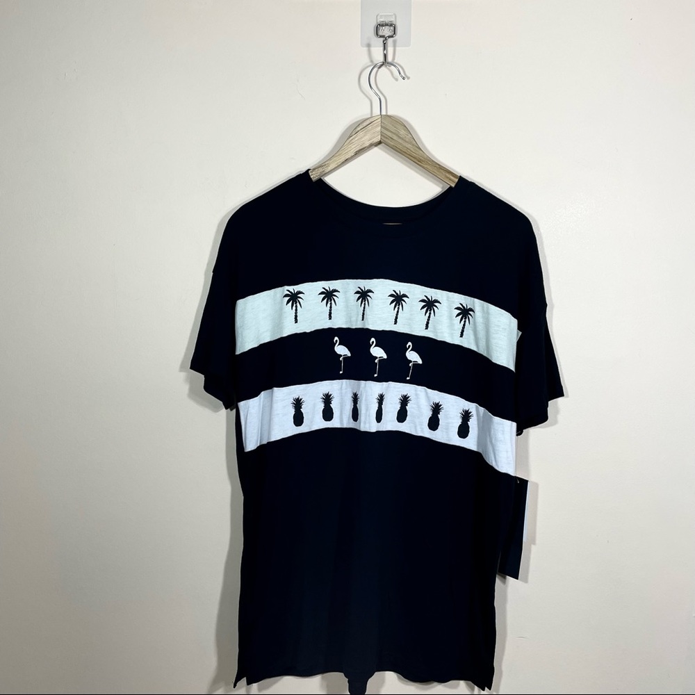 Carbon Copy Flamingo Pineapple Palm Graphic T-Shirt